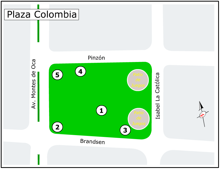 Plano de la Plaza Colombia