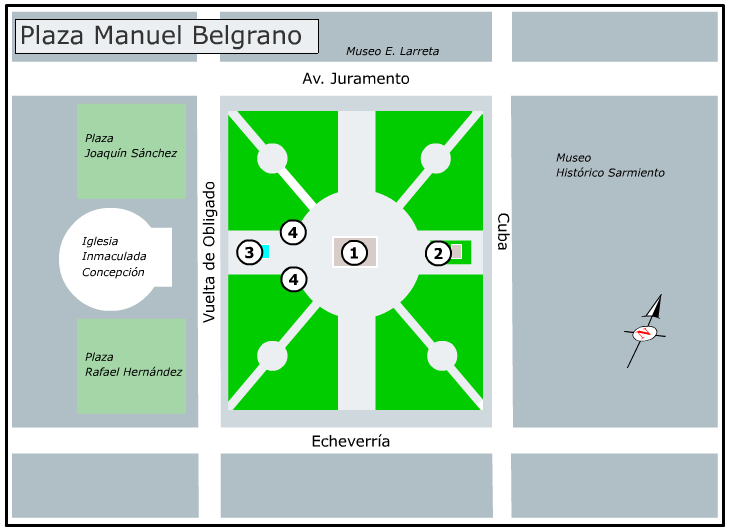 Plano de la Plaza Manuel Belgrano