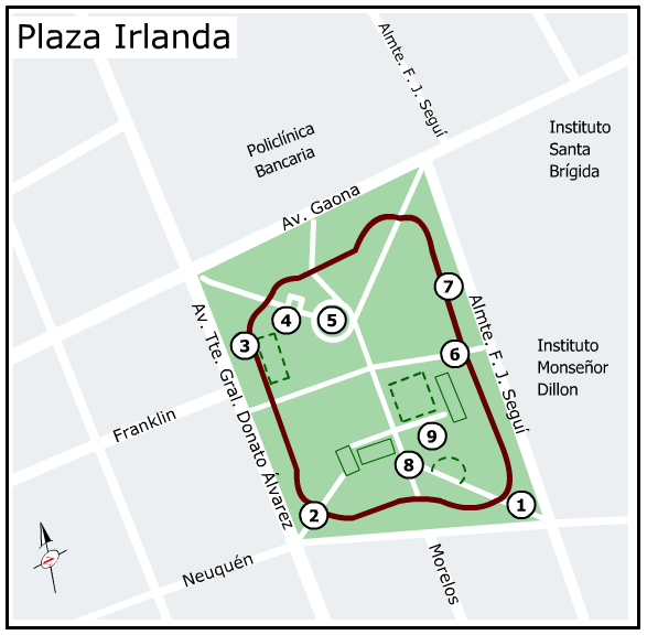 Plano de la Plaza Irlanda