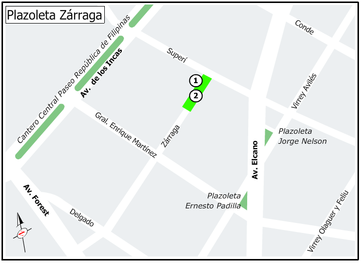 Ubicación de la Plazoleta Zárraga