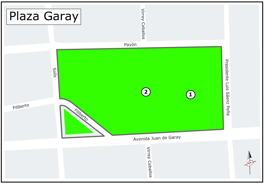 Plano de la Plaza Garay