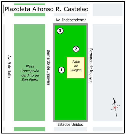 Plano de la Plazoleta Alfonso R. Castelao