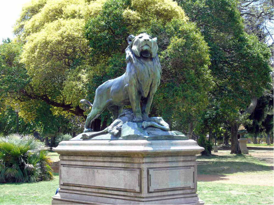 León con su caza
