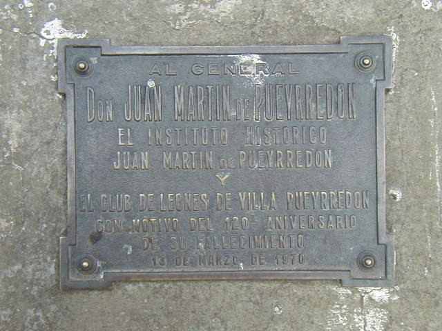 Homenaje al Gral. Juan M de Pueyrredón