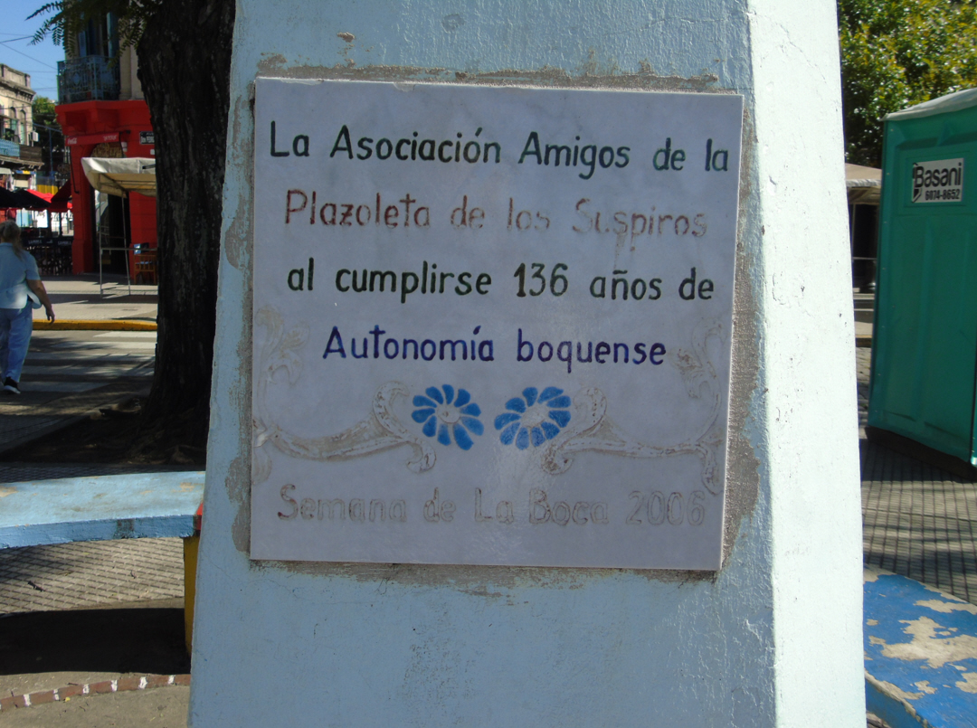Placa Asociación Amigos de la Plazoleta de los Suspiros 2006