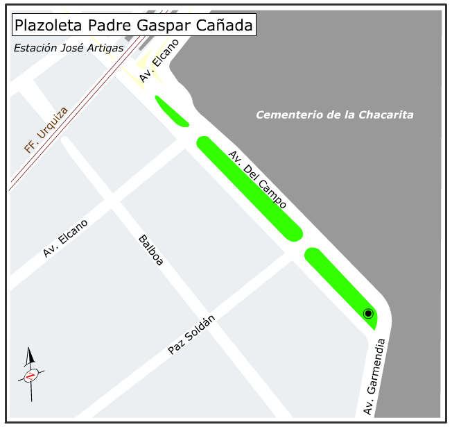 Plano de la Plazoleta Padre Gaspar Cañada