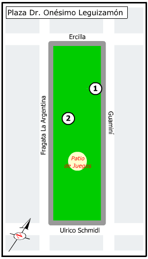 Plano de la Plaza Dr. Onésimo Leguizamón