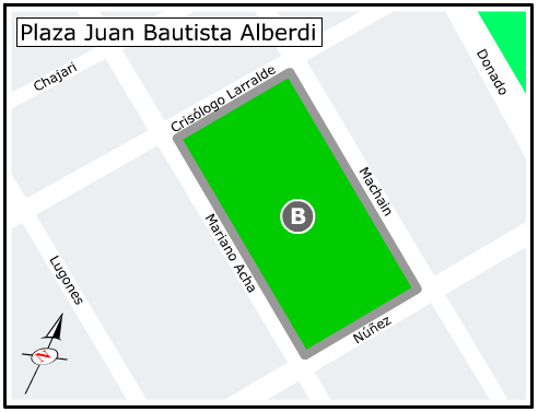 Plano Plaza Juan Bautista Alberdi