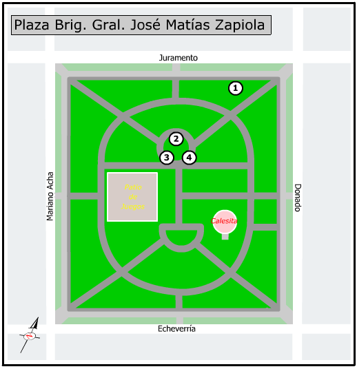 Plano de la Plaza Brig. Gral. José Matías Zapiola