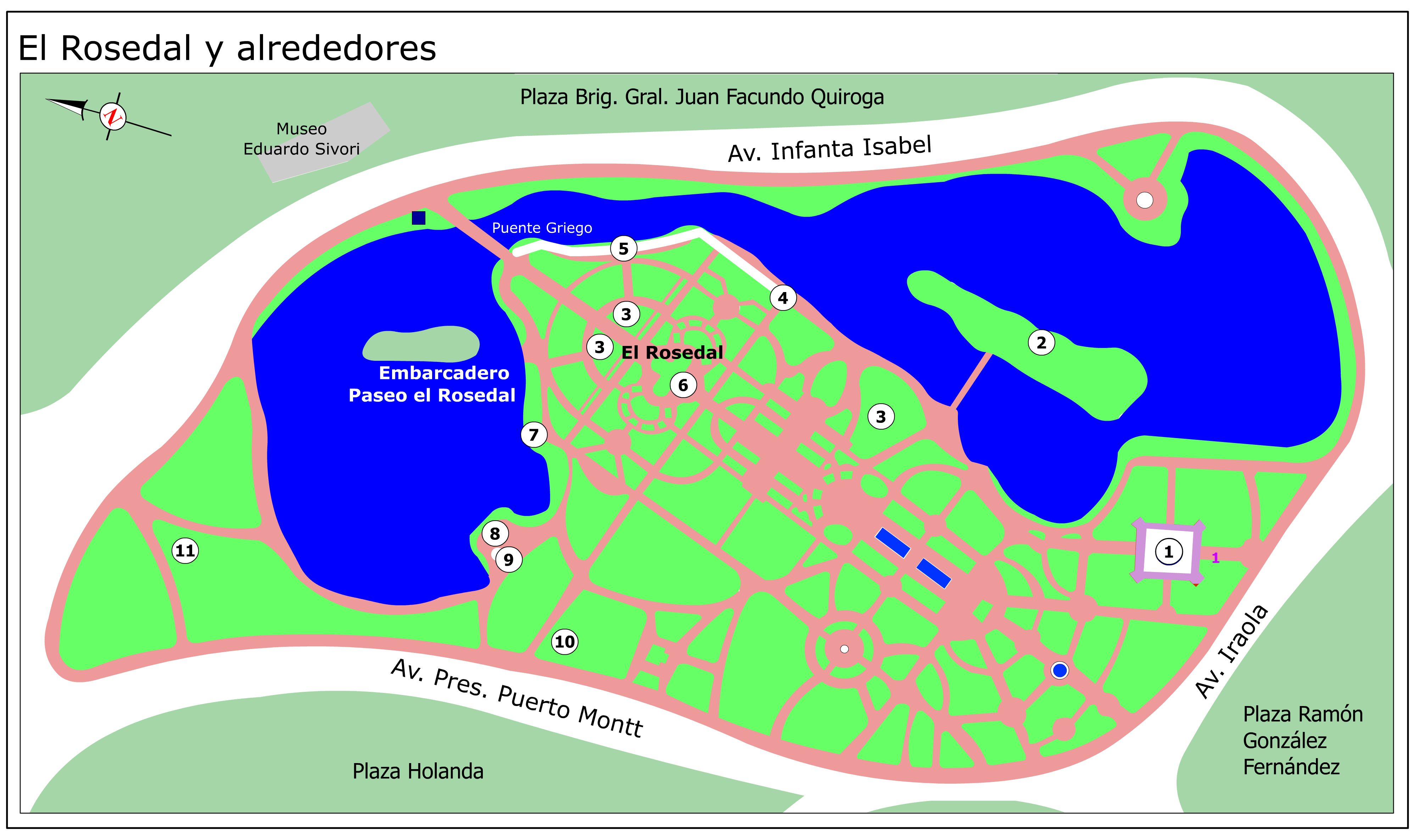 Plano de El Rosedal