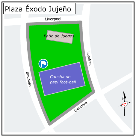 Plano de la Plaza Éxodo Jujeño