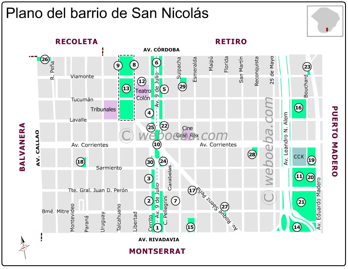 Plano del barrio San Nicolás