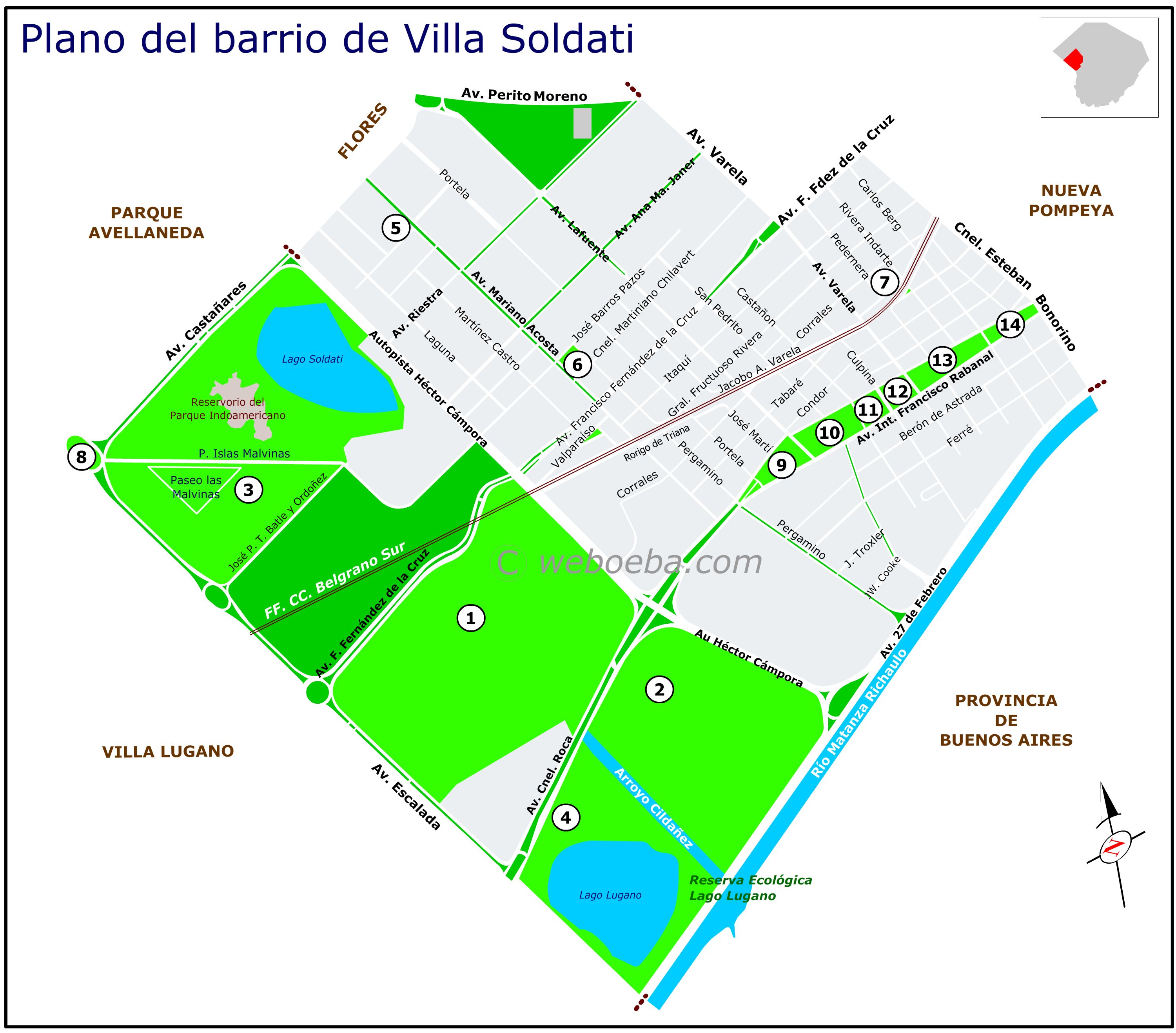 Plano de Villa Soldati