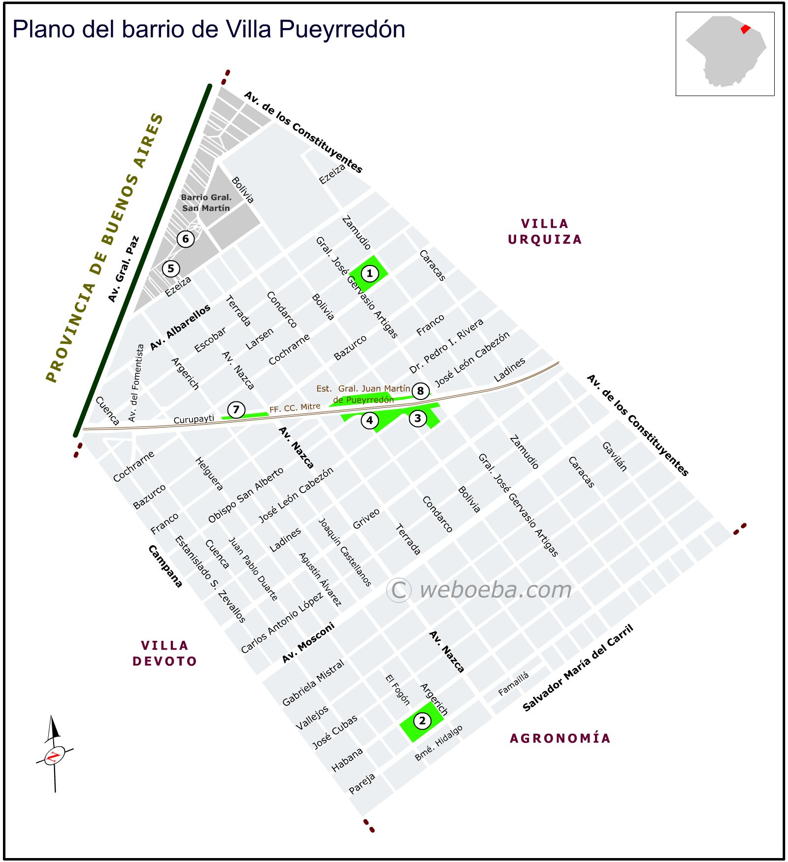 Plano del barrio de Villa Pueyrredón