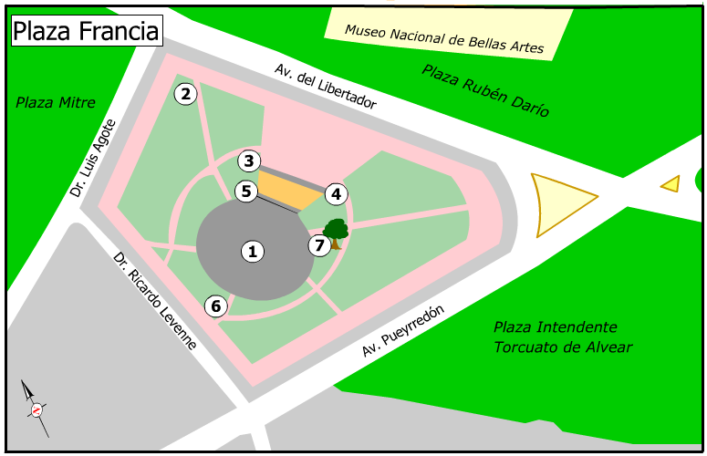 Plano de la Plaza Francia