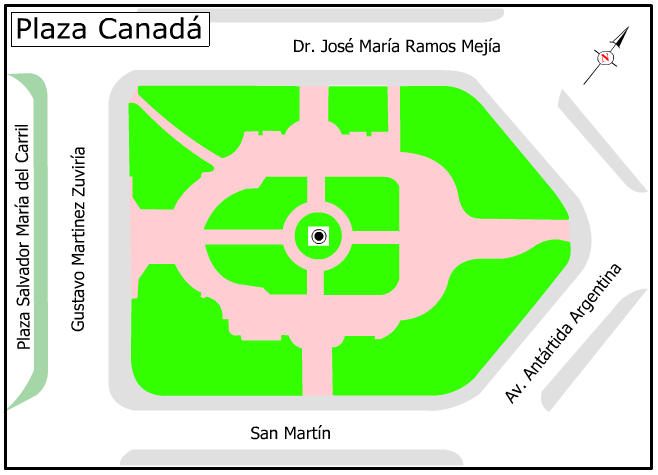 Plano de la Plaza Canadá