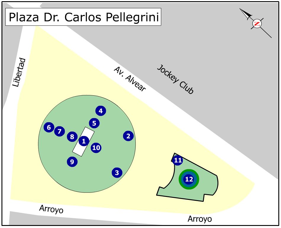 Plano de la Plazoleta Carlos Pellegrini