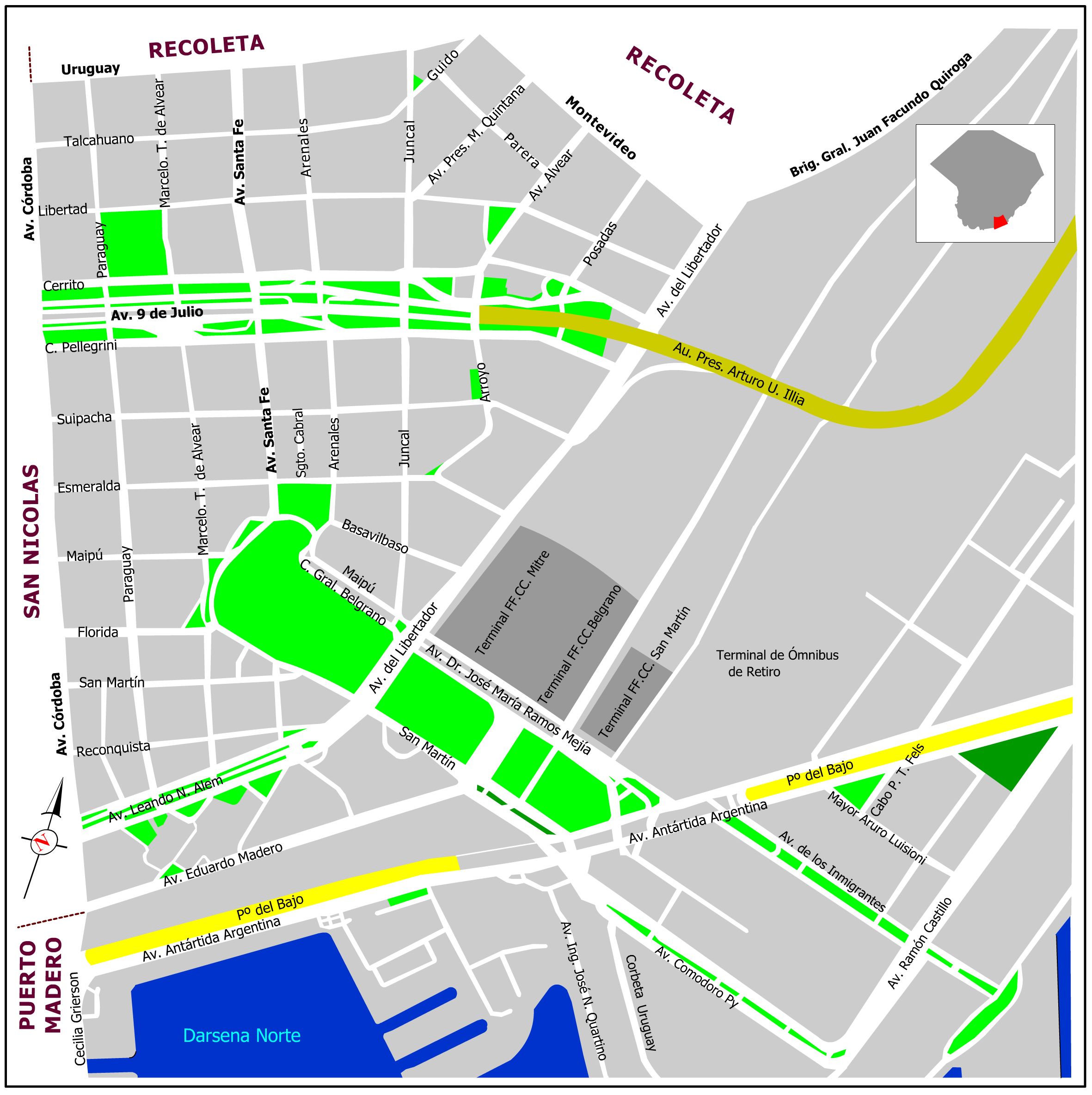 Mapa interactivo del barrio Retiro