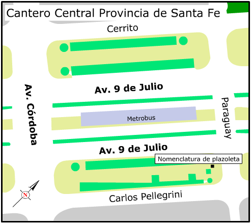 Plano del Cantero Central Pcia. de Santa Fe