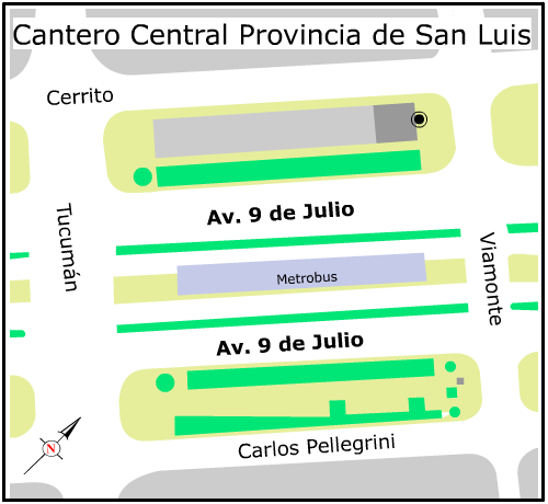 Plano del Cantero Central Provincia de San Luis