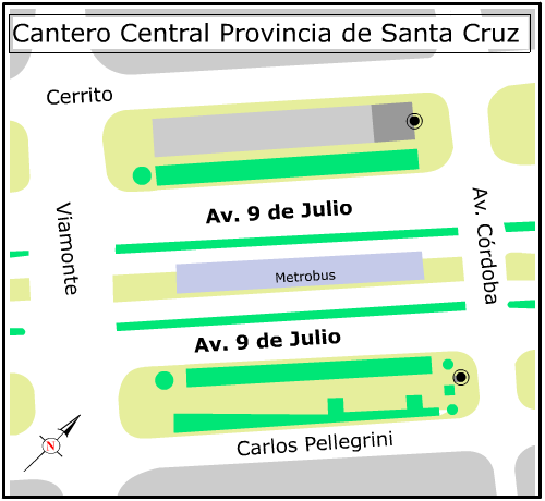 Plano del Cantero Central Provincia de Santa Cruz