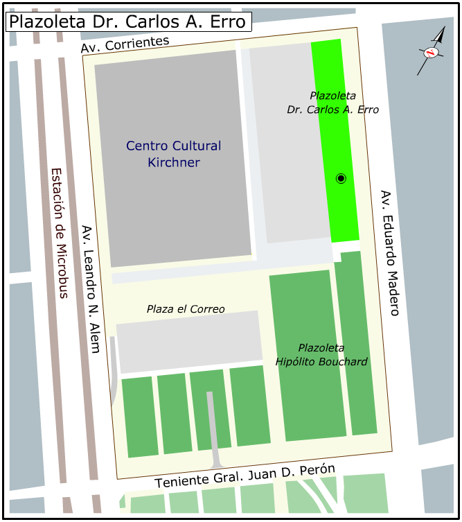 Plano de la Plazoleta Dr. Carlos Alberto Erro