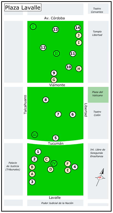 Plano de la Plaza Lavalle