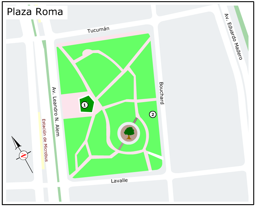 Plano de la Plaza Roma