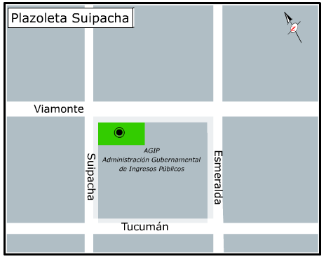 Ubicación de la Plazoleta Suipacha