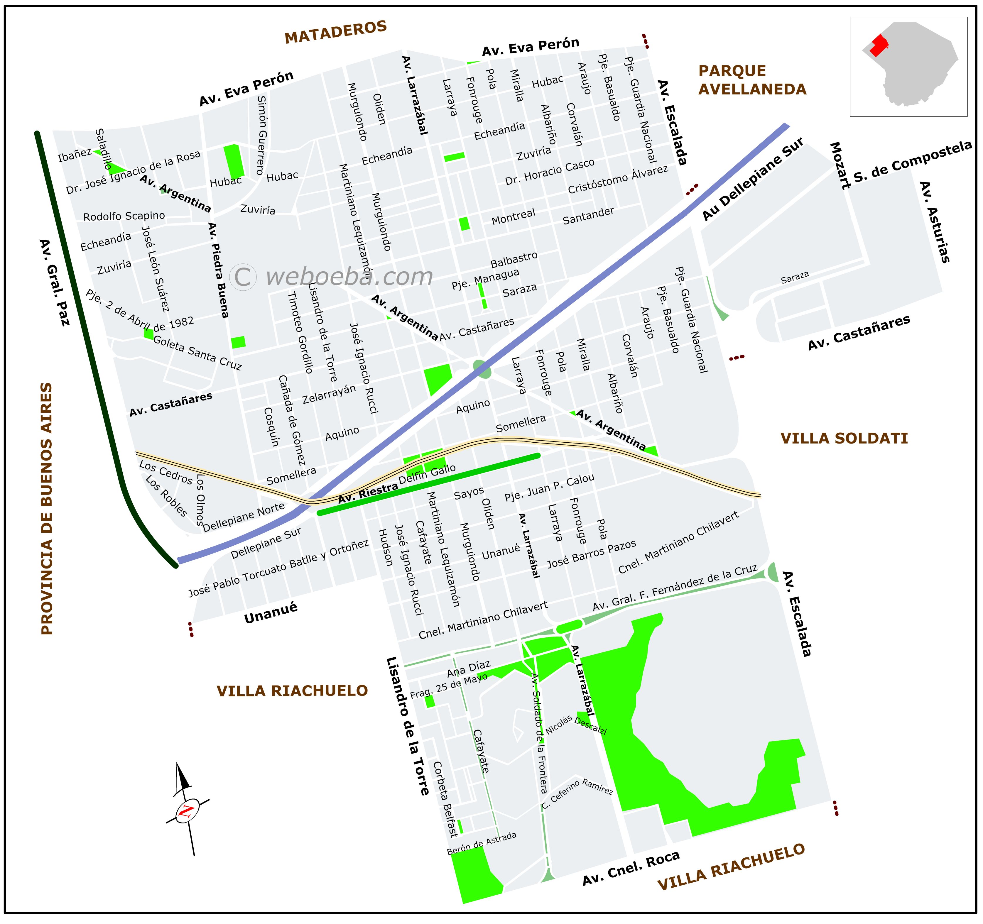 Mapa de Villa Lugano