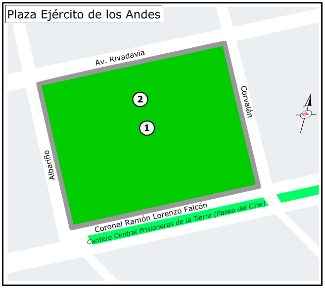 Plano de la Plaza Ejército de los Andes