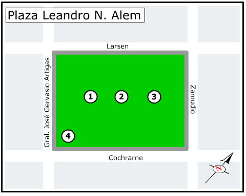 Plano Plaza Leandro N. Alem