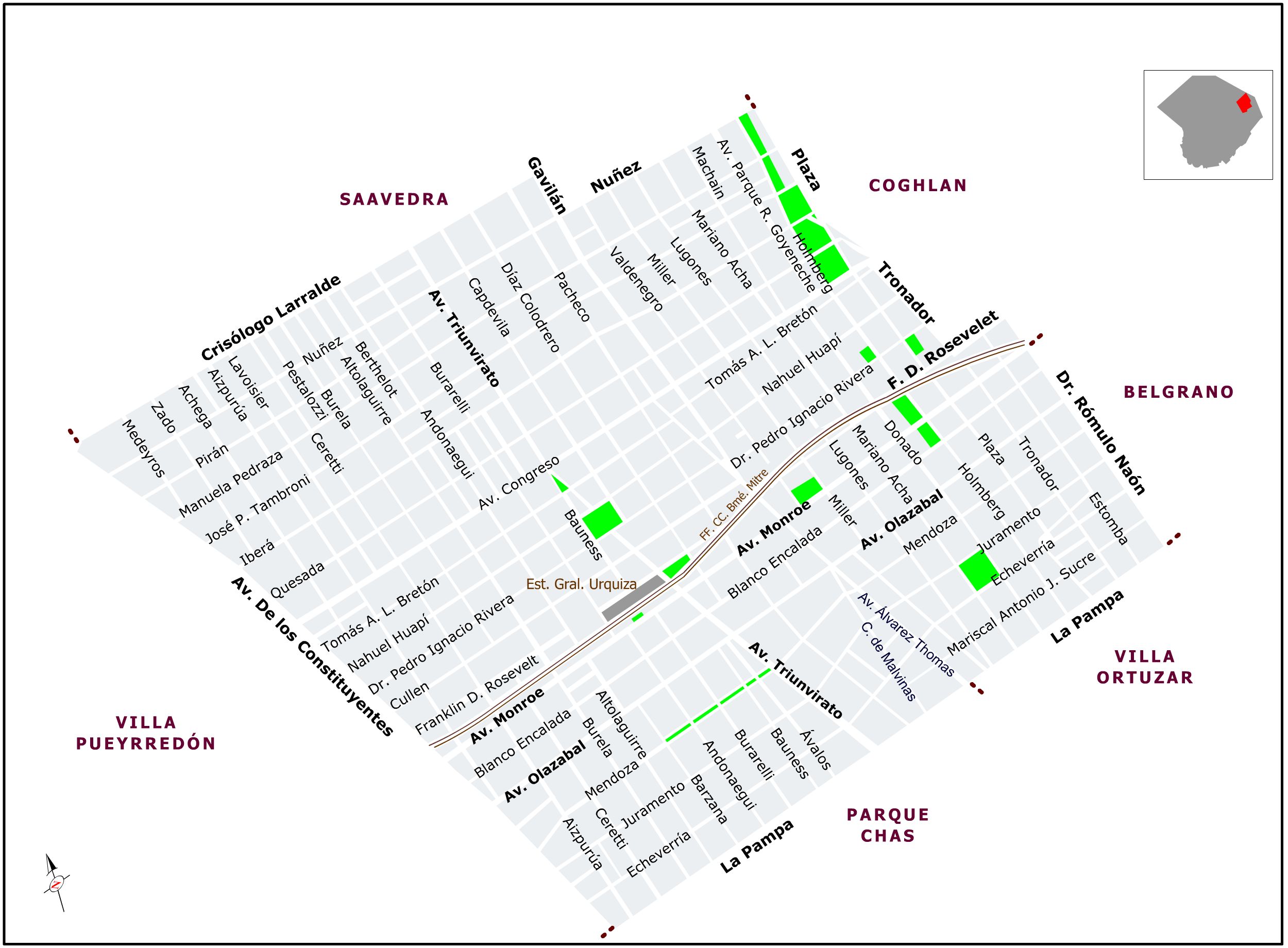 Mapa de Villa Urquiza